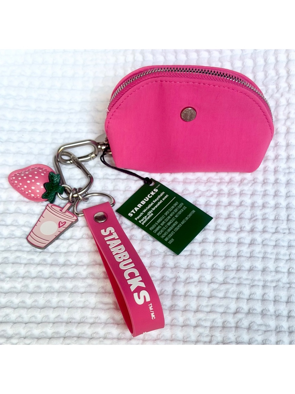 Starbucks Pink Drink Pouch Wristlet Keychain 2026 Limited Edition Bag Charm NWT